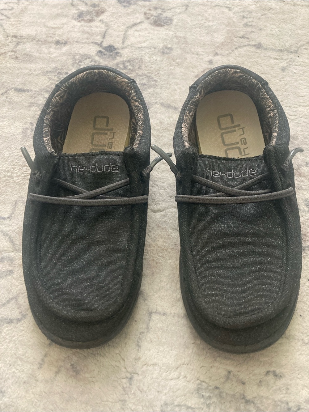 Shoes - Hey Dude Kids Black Slip-On Casual Sneakers size K12 like new